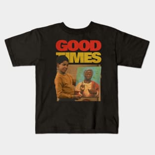 RETRO GOOD TIMES JESUS BLACK Kids T-Shirt